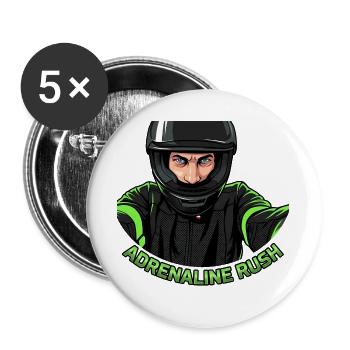 Biker Adrenaline Rush Helmet - Buttons large 2.2''/56 mm (5-pack) - white - Front