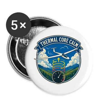 CALME DU CŒUR THERMIQUE - Lot de 5 grands badges (56 mm) - blanc - Devant