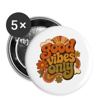 Ausstrahlung - Buttons groß 56 mm (5er Pack) - Weiß - Vorne