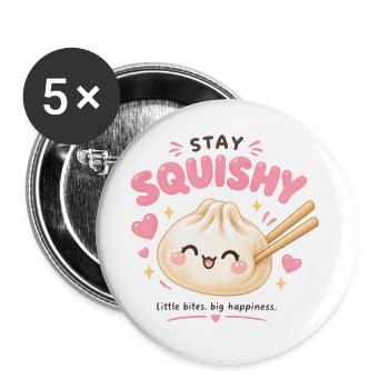 stay squishy - little bites. big happines - Buttons large 2.2''/56 mm (5-pack) - white - Front