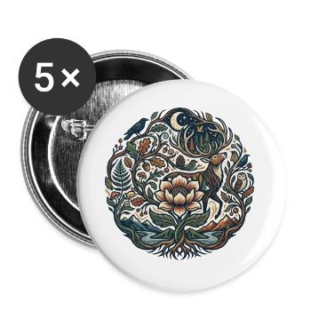Moon Forest Blossom Trail - Buttons large 2.2''/56 mm (5-pack) - white - Front