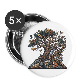 Forest tree of the night creatures - Buttons large 2.2''/56 mm (5-pack) - white - Front