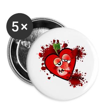 Cerises costumées d’Halloween - Lot de 5 grands badges (56 mm) - blanc - Devant