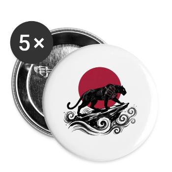 SAMURAI PANTHER - Buttons large 2.2''/56 mm (5-pack) - white - Front