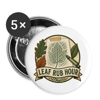 LEAF RUB HOUR - Buttons groß 56 mm (5er Pack) - Weiß - Vorne