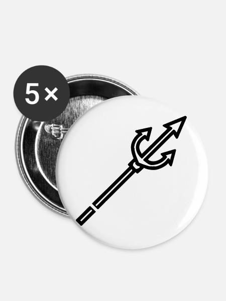 Harpune - Buttons groß 56 mm (5er Pack) - Weiß