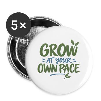 Grow at Your Own Pace - Buttons groß 56 mm (5er Pack) - Weiß - Vorne