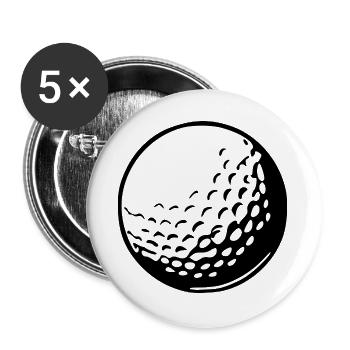 Golfball Golf spielen Geschenk Golfspieler - Buttons groß 56 mm (5er Pack) - Weiß - Vorne