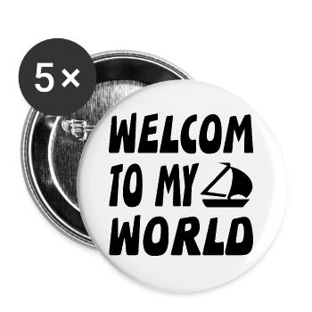 Segeln - Buttons groß 56 mm (5er Pack) - Weiß - Vorne