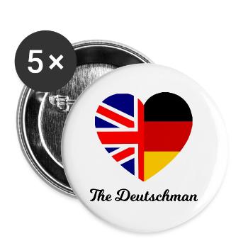 Herzflagge UKDE Fusion - Buttons groß 56 mm (5er Pack) - Weiß - Vorne