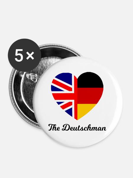 Herzflagge UKDE Fusion - Buttons groß 56 mm (5er Pack) - Weiß