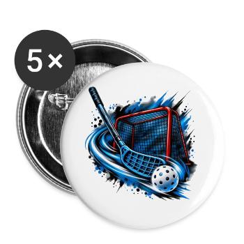 Floorball -Schwung - Buttons groß 56 mm (5er Pack) - Weiß - Vorne