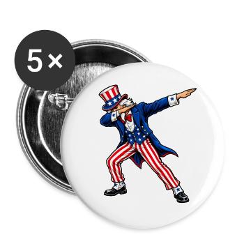 Dabbing Amerikanischer Patriot - Buttons groß 56 mm (5er Pack) - Weiß - Vorne