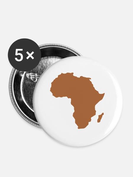 Karte von Afrika - Buttons groß 56 mm (5er Pack) - Weiß
