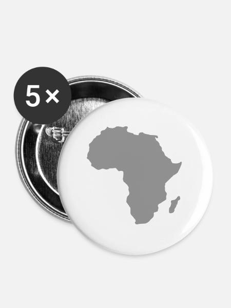 Karte von Afrika - Buttons groß 56 mm (5er Pack) - Weiß