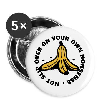 Banane Spruch - Buttons groß 56 mm (5er Pack) - Weiß - Vorne