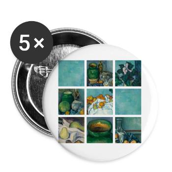 Kunst Malerei von Cezanne Impressionismus - Buttons groß 56 mm (5er Pack) - Weiß - Vorne