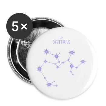 Schütze Tierkreiszeichen Stern Konstellation Lila - Buttons groß 56 mm (5er Pack) - Weiß - Vorne