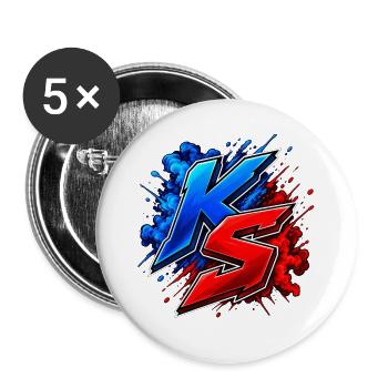 Kyzin und Shadow Gaming - Buttons groß 56 mm (5er Pack) - Weiß - Vorne