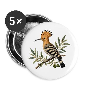 Hoopoe Fasciée & Olivier - Buttons groß 56 mm (5er Pack) - Weiß - Vorne