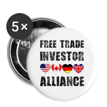Flag Hearts Quartet - Buttons groß 56 mm (5er Pack) - Weiß - Vorne