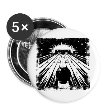 Bowling Skizze - Buttons groß 56 mm (5er Pack) - Weiß - Vorne