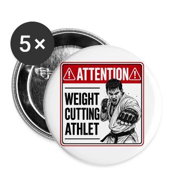Attention weight cutting athlet - Buttons groß 56 mm (5er Pack) - Weiß - Vorne