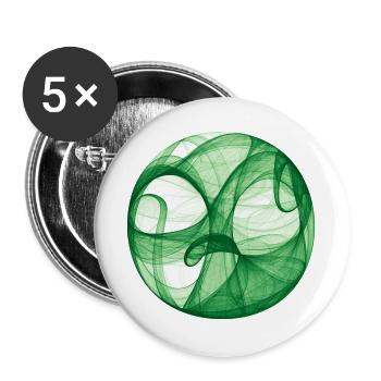 Lebensbaum Grün - Buttons groß 56 mm (5er Pack) - Weiß - Vorne