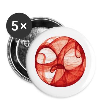 Lebensbaum Rot - Buttons groß 56 mm (5er Pack) - Weiß - Vorne