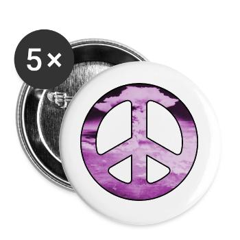 peace_pink - Buttons groß 56 mm (5er Pack) - Weiß - Vorne