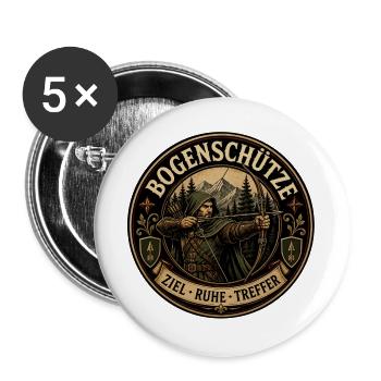 Bogenschütze – Ziel. Ruhe. Treffer. - Buttons groß 56 mm (5er Pack) - Weiß - Vorne
