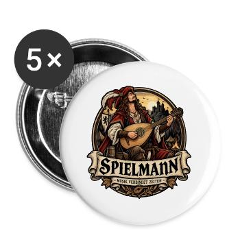 Spielmann – Musik verbindet Zeiten - Buttons groß 56 mm (5er Pack) - Weiß - Vorne