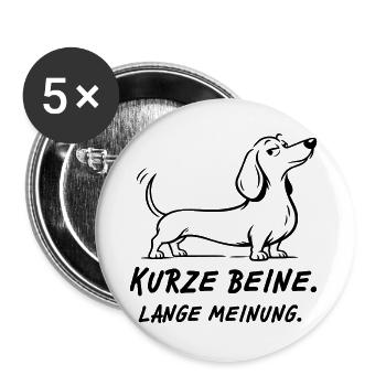 Kurze Beine Lange Meinung - Buttons groß 56 mm (5er Pack) - Weiß - Vorne