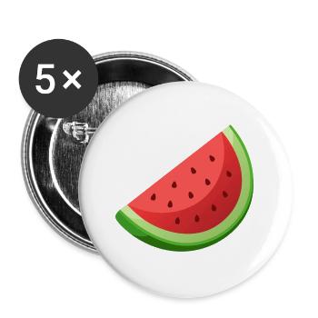 Wassermelonenscheibe - Buttons groß 56 mm (5er Pack) - Weiß - Vorne