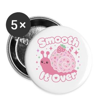 Glätten Sie es über Kawaii-Dessertschnecke - Buttons groß 56 mm (5er Pack) - Weiß - Vorne