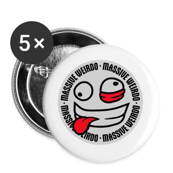 Massive weirdo Komischer Weirdo Lustig Spruch Logo - Buttons groß 56 mm (5er Pack) - Weiß - Vorne