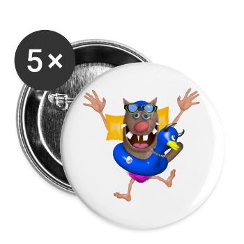 Foufou – Es lebe die Feiertage! - Buttons groß 56 mm (5er Pack) - Weiß - Vorne