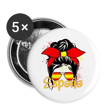Spain Girl - Buttons groß 56 mm (5er Pack) - Weiß - Vorne