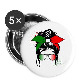 Italia Girl - Buttons groß 56 mm (5er Pack) - Weiß - Vorne