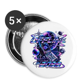 Offline 2099 - Buttons groß 56 mm (5er Pack) - Weiß - Vorne