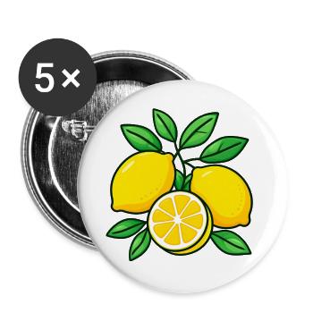 summer lemon - Buttons groß 56 mm (5er Pack) - Weiß - Vorne