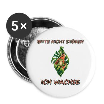 Bitte nicht stören, ich wachse - Buttons groß 56 mm (5er Pack) - Weiß - Vorne