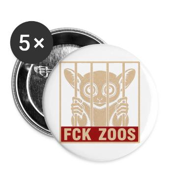 FCK Zoos Koboldmaki - Buttons groß 56 mm (5er Pack) - Weiß - Vorne
