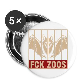 FCK Zoos Flughund - Buttons groß 56 mm (5er Pack) - Weiß - Vorne