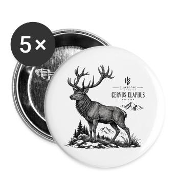 Hirsch  - Buttons groß 56 mm (5er Pack) - Weiß - Vorne