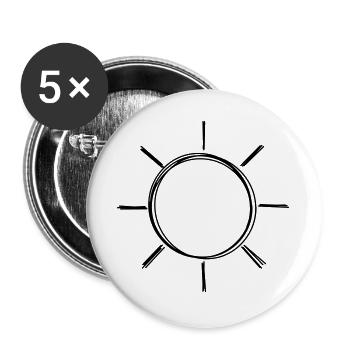 Sonne handgezeichnet - Buttons groß 56 mm (5er Pack) - Weiß - Vorne