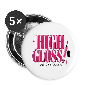 High Gloss, Low Tolerance | Y2K Statement - Buttons groß 56 mm (5er Pack) - Weiß - Vorne