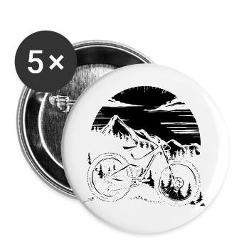 Mountainbike - Buttons groß 56 mm (5er Pack) - Weiß - Vorne