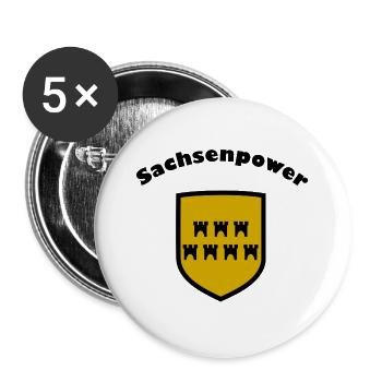 Goldenes  Siebenbürgen Wappen mit Burgzinnen - Buttons groß 56 mm (5er Pack) - Weiß - Vorne