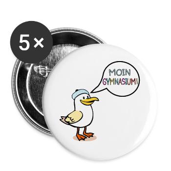 MÖWE GYMNASIUM - Buttons groß 56 mm (5er Pack) - Weiß - Vorne
